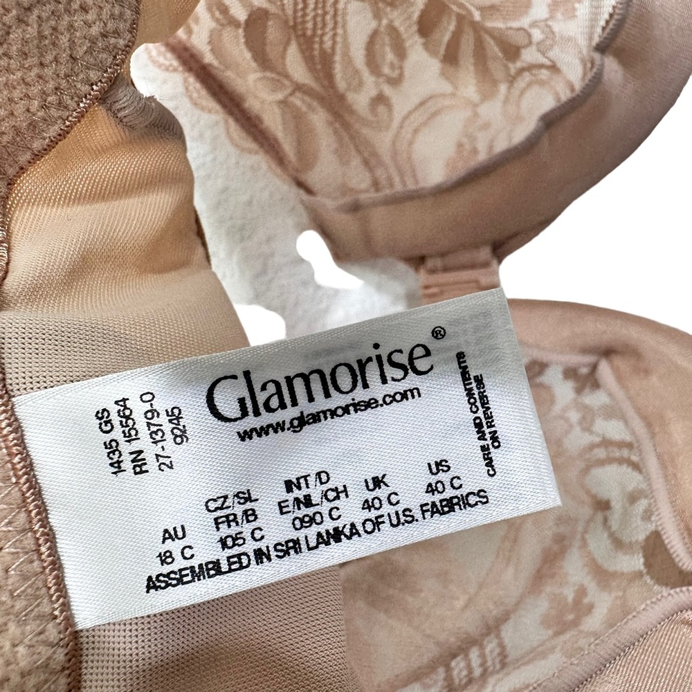 Glamorise Womens Wonderwire Front-Close Lace Bra Sz 40C Beige - Picture 7 of 7